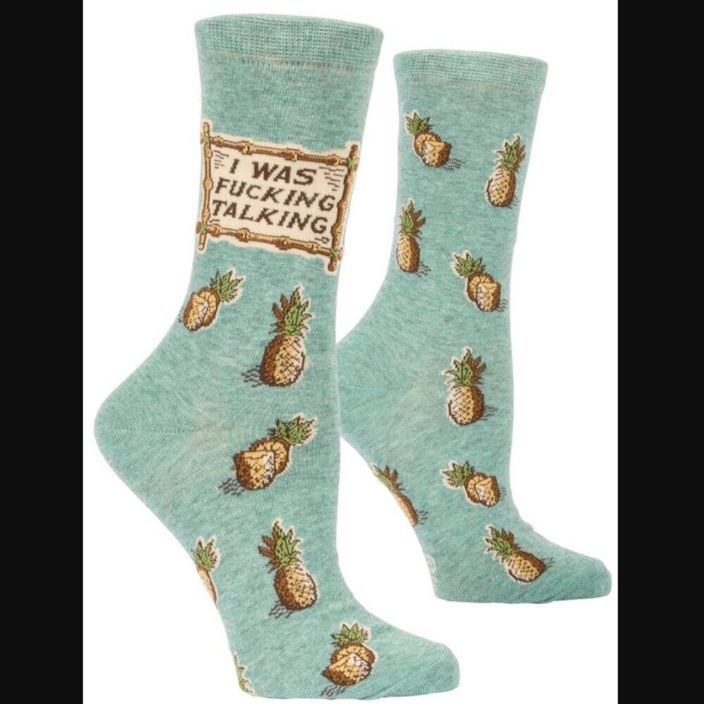 Blue Q Brand Socks NWT I was F*cking Talking Women's 5-10 Cotton Crew Socks